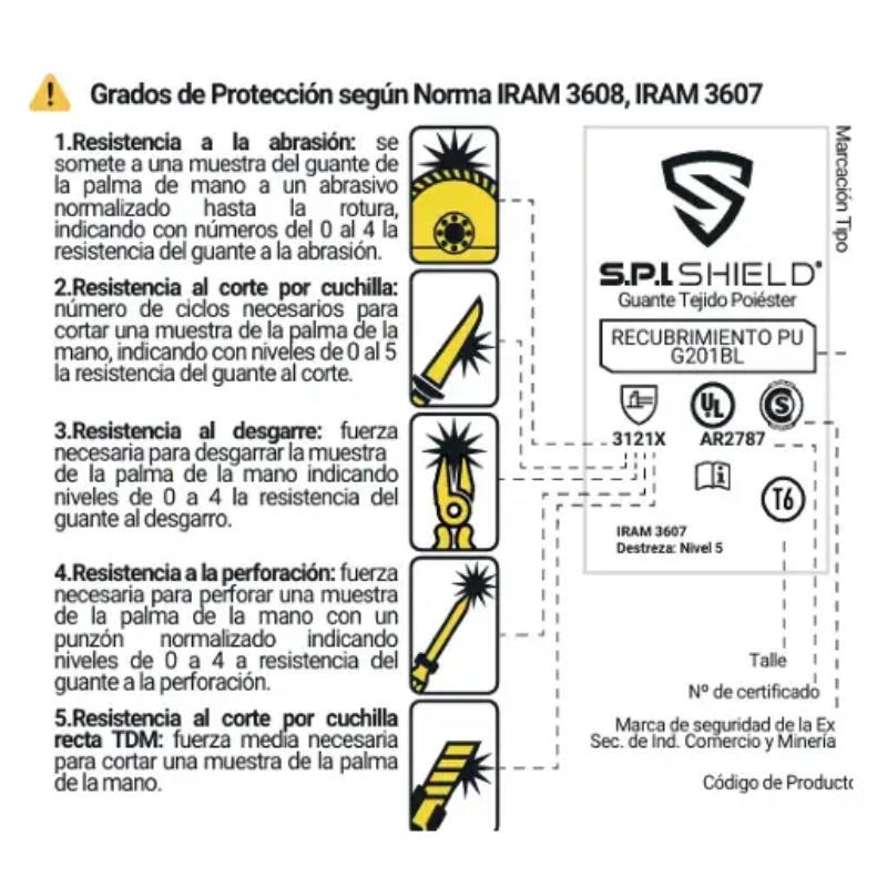 Guante algodón natural sin costura moteado en PVC G218NA - S.P.I. Shield - Image 7