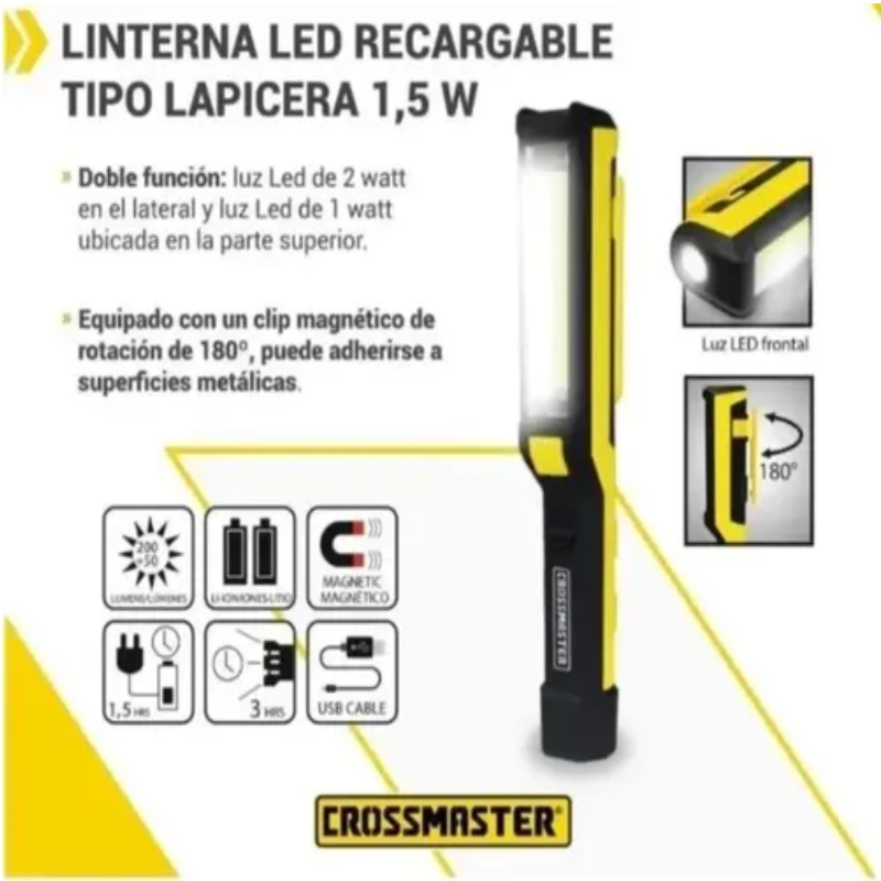 Linterna led recargable tipo lapicera 9932720 - Crossmaster - Image 5