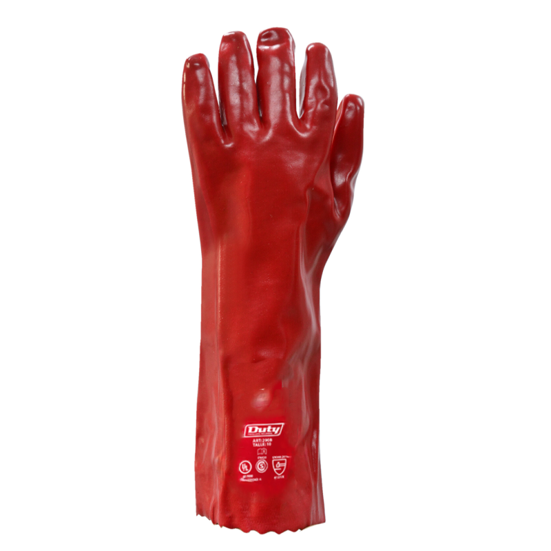 Guante PVC Rojo Semi Pesado 40 CM 2908 - Duty - Image 3